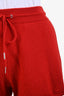 Celine Red Wool Cashmere Knit Shorts Size S