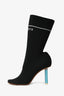 Vetements Black Rib Knit Stretch Blue Heels Size 36