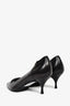 Prada Black Leather Buckle Detail Heels Size 38