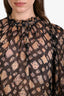 Ulla Johnson Black/Gold Sheer Long Sleeve Blouse Size S