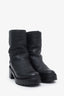 Moncler Black Leather Fur Heeled Boots Estimated Size 36