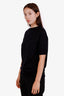 Prada Navy Virgin Wool Sheer Short Sleeve Sweater Size 42