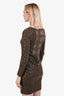 Alice + Olivia Brown Sequin Long Sleeve Mini Dress Size Small