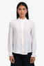 Sandro White Silk Ruffled Long Sleeve Top Size 1