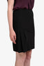 Galliano Black Pleated Detail Midi Skirt Size 38