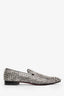 Christian Louboutin Silver/Green Dandelion Spike Loafers Size 43.5 Mens