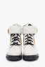 Gucci White Leather Monogram GG Combat Boots Size 38