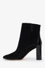 Manolo Blahnik Black Suede 'Rosie 90' Patent Leather Heeled Ankle Boots Size 39.5