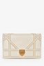 Christian Dior 2018 Off White Leather Studded Diorama Wallet On Chain