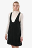 Chloe Black Button Down Sleeveless Layered Dress Size 36