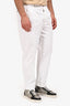 Officine Générale White Cotton Luigi Pants Size 50 Men's