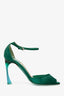 Christian Dior Green Satin Peep Toe Heels Size 37