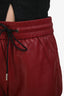 Saint Laurent Red Leather Tie Waist Shorts Size 36