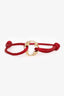 Louis Vuitton 18k Rose Gold Red Silk Cord Empreinte Bracelet