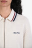Miu Miu Beige/Red/Blue Cotton Knit Zip-Up Cardigan Size 38