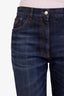 Prada Dark Blue Triangle Logo Flare Jeans Size 27