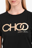Jimmy Choo Black Graphic Crewneck T-Shirt Size M