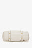 Miu Miu Cream Leather Vitello Shine Gathered Tote with Strap