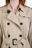 Burberry Tan 'The Kensington' Belted Midi Trench Coat Size 12