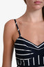 Veronica Beard Blue/White Cotton Striped Sleeveless Midi Dress Size 4