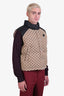 Gucci Beige/Black GG Cotton Canvas Down Vest Size 42