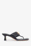 Gucci Black Padded Chevron Matelasse Leather Marmont GG Thong Sandal Size 39.5
