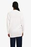 Fendi White Knit FF Jacquard Cardigan with Detachable Sleeves Size 36