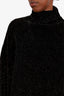 Balenciaga Black/Gold Glitter Turtle Neck Knit Dress Size S