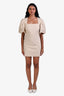 Frame Taupe Cotton Puff Sleeve 'Nina' Mini Dress Size XS