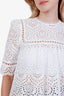 Zimmermann White Cotton Eyelet Short Sleeve Top Size 2