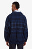 Balenciaga 2020 Blue Plaid Print Zip-up Jacket Size 46 Mens