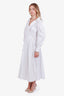 Valentino White Cotton Pleated Midi Dress Size 38