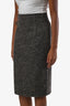 Max Mara Grey Wool Pencil Skirt Size 6