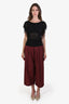 Jean Paul Gaultier Vintage Burgundy Pinstripe Wool Blend Trousers Size 40