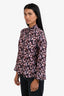 Vince Black/Pink Floral Silk Button Down Top Size XS
