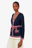 Gucci Navy Striped Trimmed Self-tie Cardigan Size XS/S