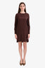 Brunello Cucinelli Brown Silk Long Sleeve Tunic Dress Size Small