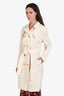 Ports Cream Belted Trench Coat Size 12