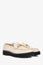 Salvatore Ferragamo Cream/Black Leather Loafers Size 10