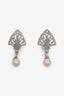 Christian Dior Crystal Pearl Drop Clip-On Earrings