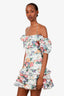 Zimmermann White/Floral Linen Allia Mini Dress Size 1