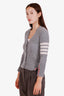 Thom Browne Grey Cashmere 4-Bar Cardigan Size 36