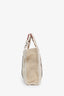 Chloe White/Brown Shearling Calfskin Large Woody Ribbon Tote