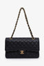 Pre-loved Chanel™ 2018-2019 Black Caviar Quilted Medium Double Flap Shoulder Bag