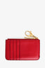 Fendi Brown/Red FF Embossed Key Pouch Wallet