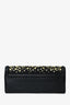 St. John Black/Yellow Leather Embellished Clutch