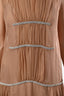 Gucci Brown Silk Chiffon Embellished Long Dress Size