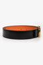 Hermès Black/Orange Leather Reversible 'H' Belt Size 95