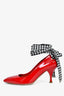 Miu Miu Red Patent Leather Pumps with Ribbon Details Size 37