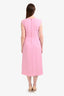 Dolce & Gabbana Light Pink Wool Short Sleeve Front Slit Midi Dress Size 42